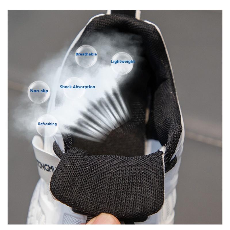 Весенне-летние корейские детские дышащие сетчатые кроссовки для мальчиков и девочек, однотонные, с мягкой подошвой, износостойкие спортивные туфли