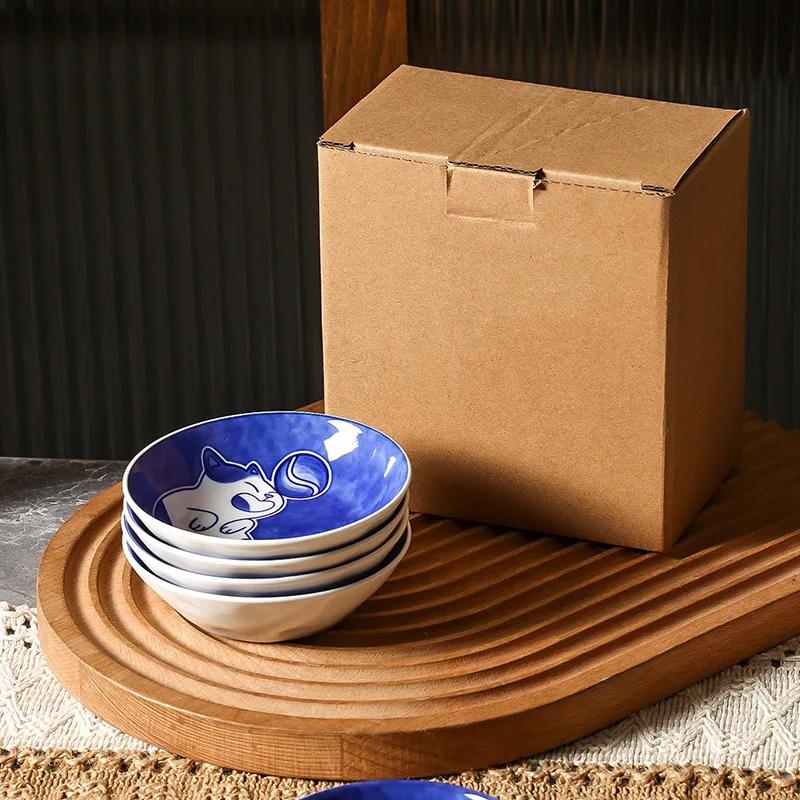 Блюда для соуса в японском стиле, тарелка для суши, керамическая посуда, креативный десерт, милый мультяшный рисунок счастливого кота, тарелка в форме капли воды