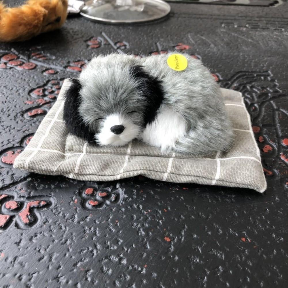 Home Decor Make Sound Sleeping Dog Car Ornaments Simulation Dog Doll Cute Sleeping Dog Doll Car