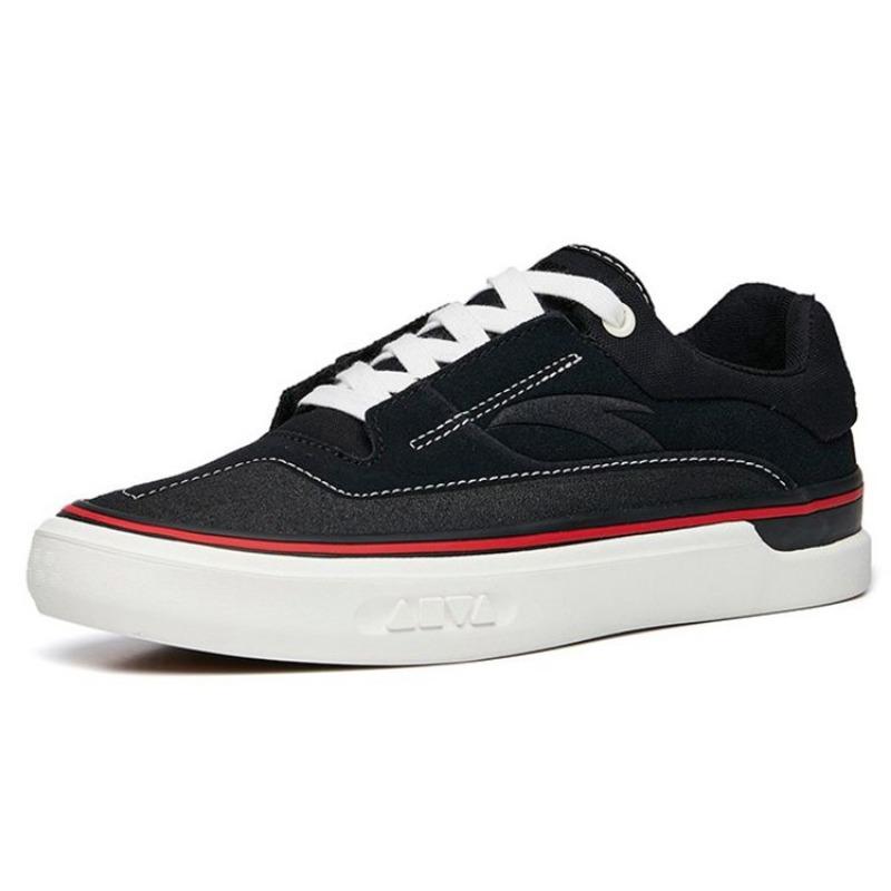 Anta Aoli women low-top skate shoes black white wear-resistant 122238014-3