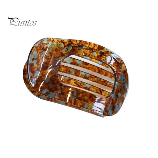 Women Hair Claw Flat Round Shape Strong Grip Bendable Teeth Curved Design Hair Clip Back Head Large Clip Hair Accessory