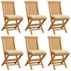 Day and Night - Day and Night Garden Chairs 6 Units Teak Wood with Cream White Cushions
