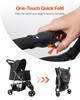 Pet Stroller Foldable 3 Wheels Travel Dog Stroller with Brake up to 35lbs