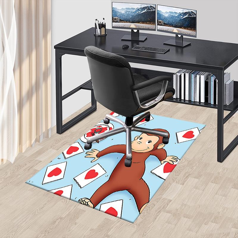 1PC curious george heart Non-Slip Floor carpet, suitable for Office, bedroomand playrooms. It can also be used as a sofa footrest cover-T21