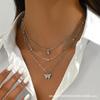 Stylish and Simple Multi-layer Butterfly Pendant Necklace Collarbone Chain, Middle East, Women's Jewelry Accessories