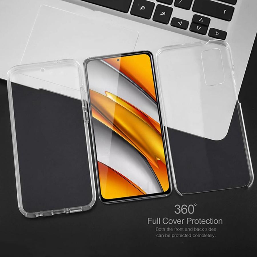360 Полный Защитный Чехол Для Xiaomi Poco M6 X6 C65 X7 F7 Redmi 13C 9C A3 14C Note 14 8 9 10 12 Pro 13T 11T 14T 13 11 Lite Двусторонний Прозрачный Чехол