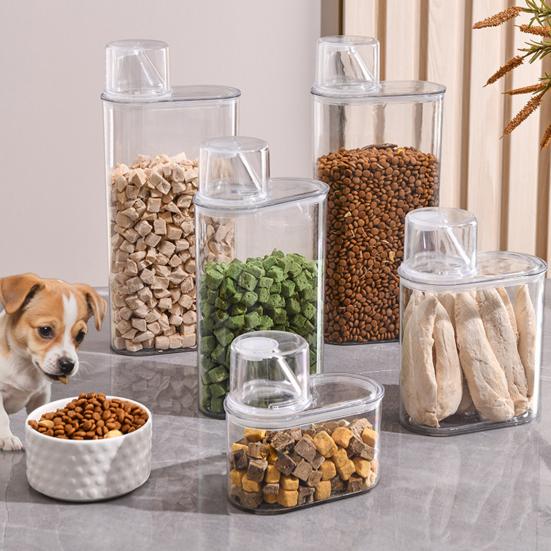 Sealed Food Storage Container Transparent Airtight Grain Canister Food Storage Bin with Pour Spout for Rice Beans Flour Snacks Kitchen