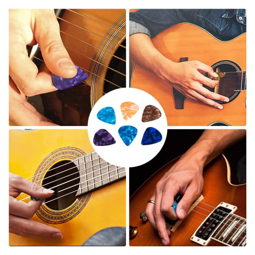 Nalaina Guitar Thumb Picks (24-Piece Set) - Includes 6 Thumb Picks and 6 Index Finger Picks. 12 Guitar Picks for Acoustic, Electric, Bass, and Beginne