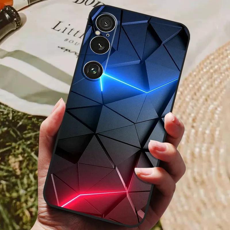 Для Sony Xperia 1 VI Чехол Роскошный Черный Силиконовый ТПУ Мягкая Защитная Крышка Телефона для Sony Xperia 1 VI Ударопрочный Бампер Оболочка Xperia 1VI Capa