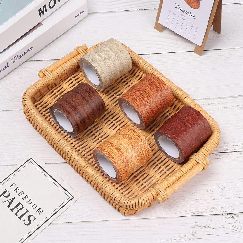 5M/Roll Realistic Furniture Renovation Duct Tape Adhensive Tape Wood Grain Repair