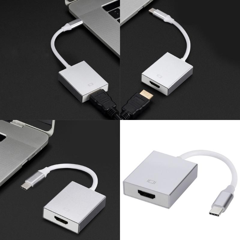 4K USB C на HDMI Адаптер Алюминиевый Корпус Тип C на HDMI Кабель Для Ноутбука Проекции Смартфона Планшетов Телевизора Мониторов
