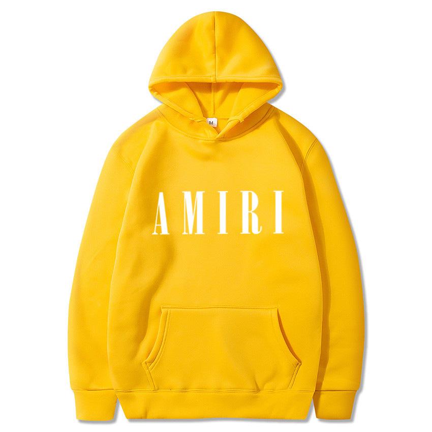 Amiri Print Unisex Casual Hoodie - Trendy Loose Fit Sweatshirt