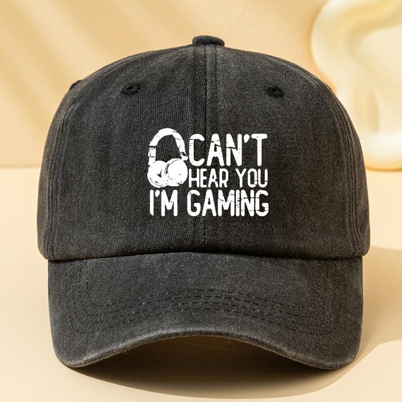 Cant Hear You Im Gaming Baseball Cap Soft Polyester Adjustable Curved Brim Casual Hat Unisex