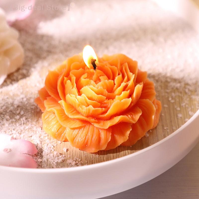 Peony Flower Silicone Candle Mold, DIY Handmade Scented Candles, Perfect for Wedding Party & Dinner, Soap & Baking Molds
