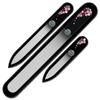 Set of 3 Czech Black Glass Nail Files with Crystals BB-BMS