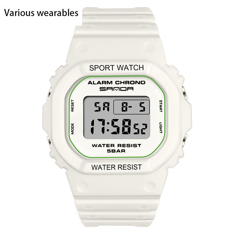 Квадратные многофункциональные электронные часы спортивные часы водонепроницаемые светящиеся в темноте студенческие модные часы