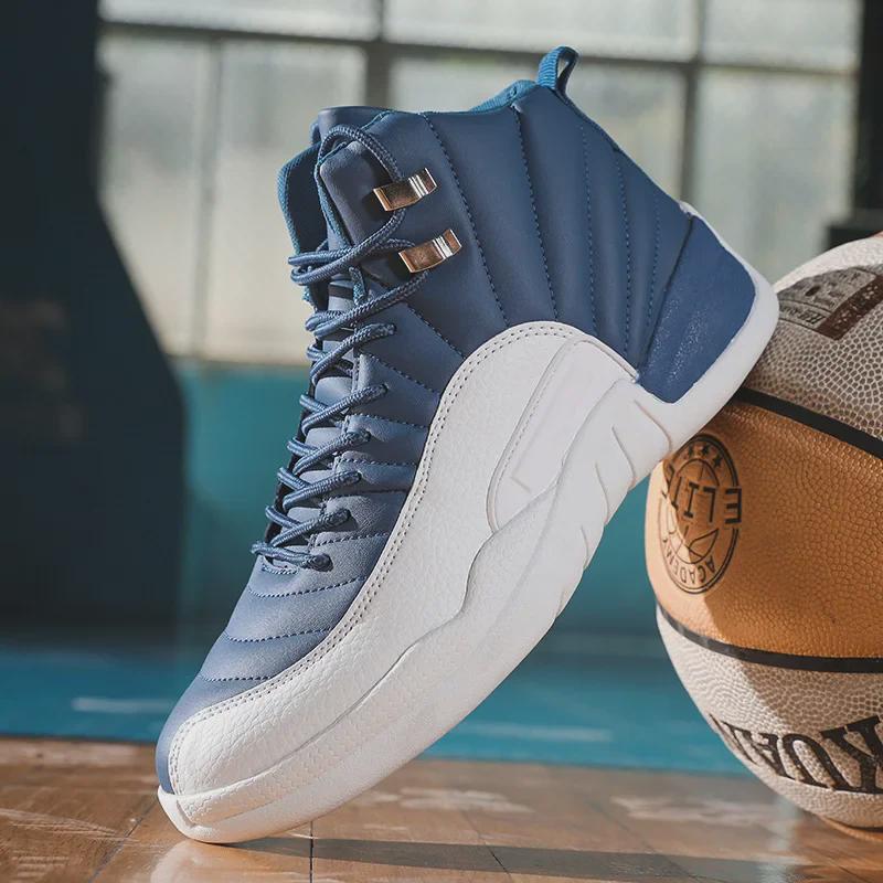 Мужские высокие спортивные повседневные баскетбольные кроссовки для бега - корейский стиль, большой размер