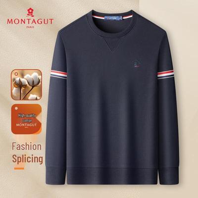 Мужская толстовка MONTAGUT с круглым вырезом и пэчворком
