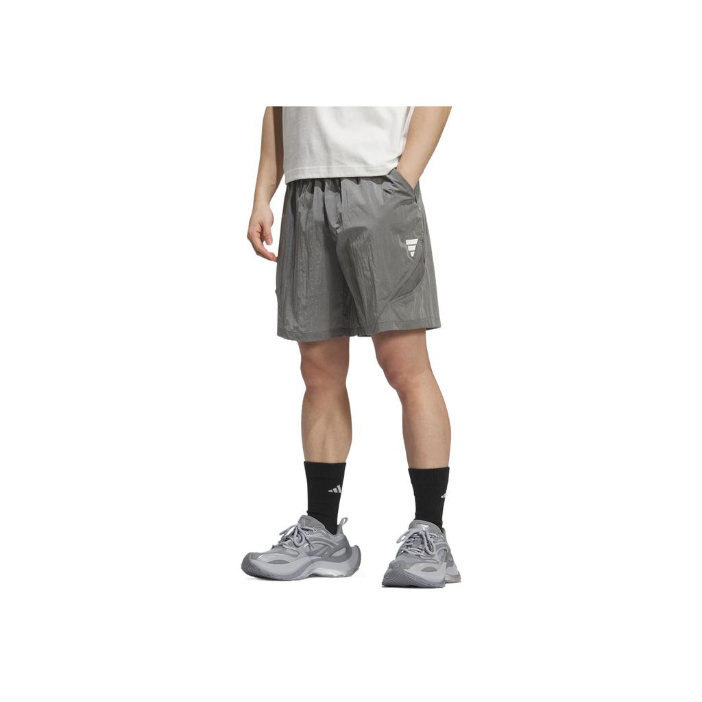 Adidas FOS Series Elastic Waist Solid Color Sports Shorts Men Shorts Light-Gray KB5974