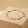 316L Stainless Steel Bracelet, Wavy Link Chain with Oval Zircon Rainbow Multi Color Gold Silver Tone Waterproof Gift for Her