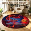 Round Rug Custom NamePoppy Playtime Pattern Non Slip Carpet Home Floor Decor