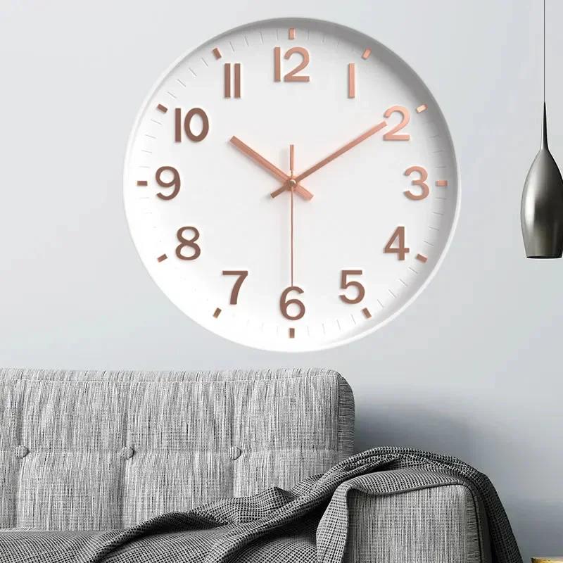 [12 дюймов 30 см] Модные бесшумные нетикающие настенные часы, креативные трехмерные цифровые настенные часы для гостиной и спальни