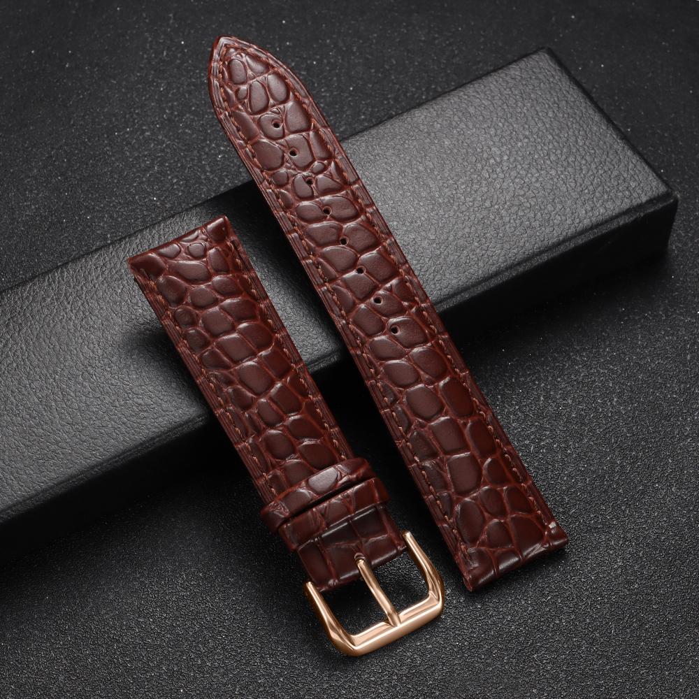 Кожаный ремешок для часов с дизайном под крокодила 12/14/16/17/18/19/20/21/22/24 мм Мягкие ремешки для часов Мужской Женский Повседневный Бизнес Браслет