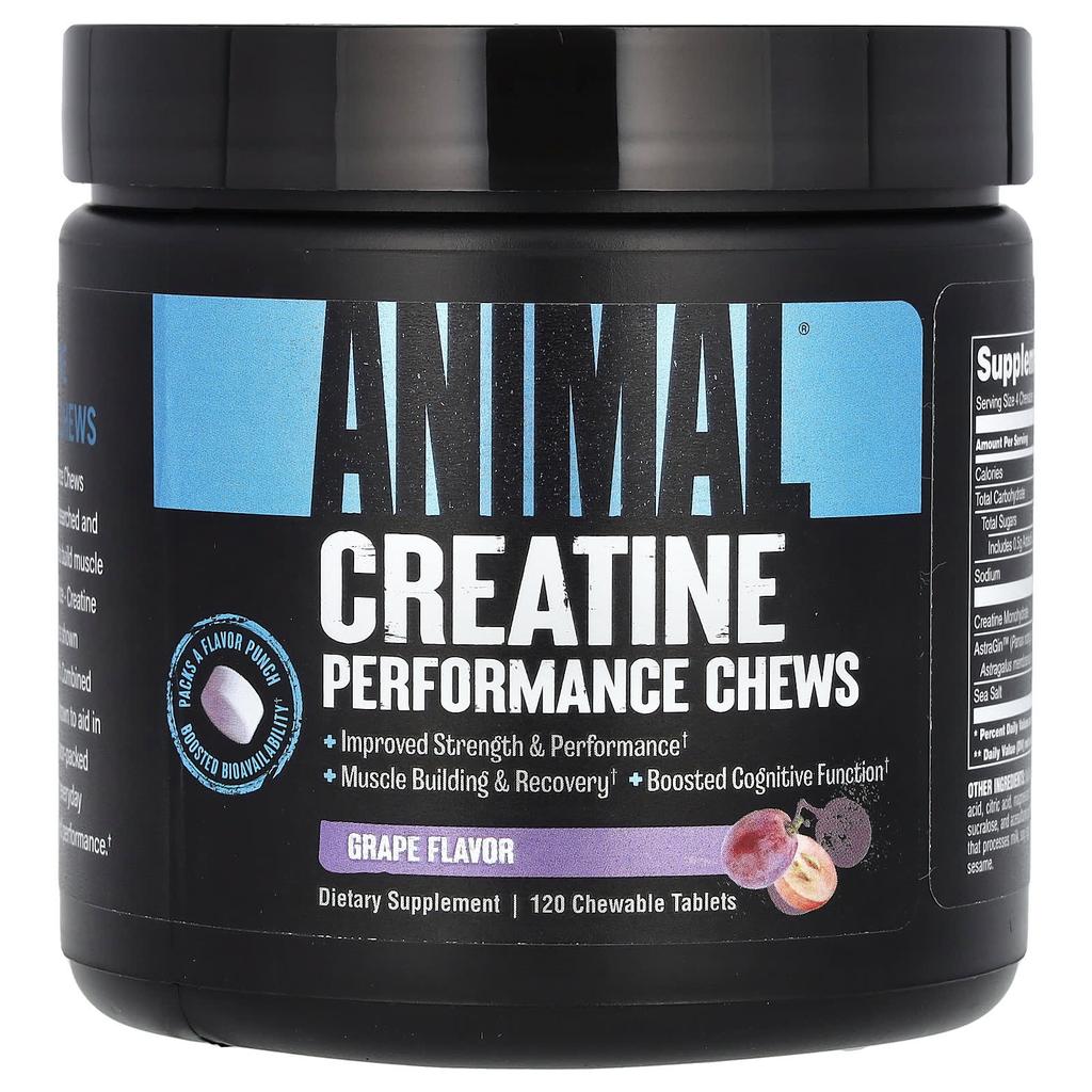 Animal Creatine, Performance Chew, Grape Flavor, Chewable 120 Tablets