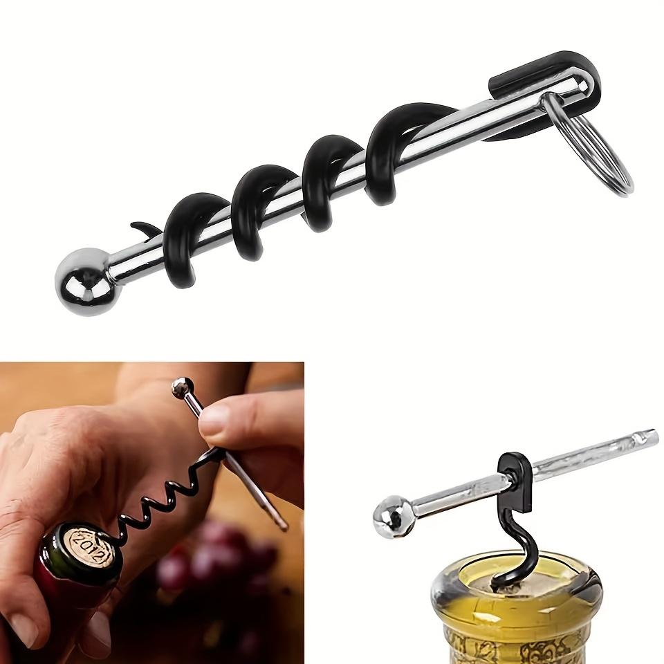 2-6pcs Mini Pocket Red Wine Bottle Opener Stainless Steel Corkscrew Bottle Opener with Ring Keychain Outdoor EDC Camping Tools 6