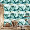 Ink Wallpaper Turquoise, Sea Blue and White for Living Room and Bedroom 50x1000