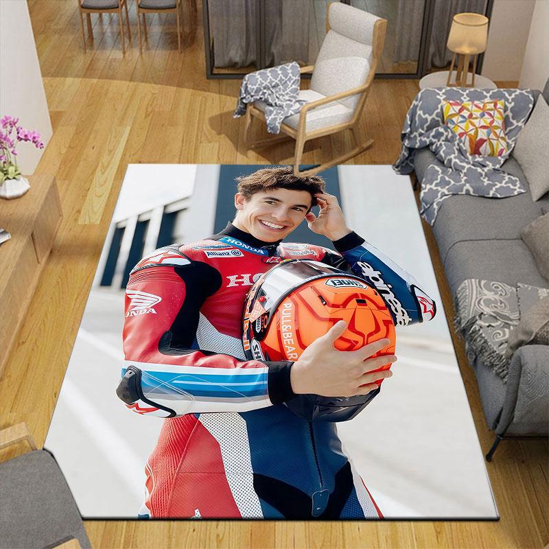 Marquez Flannel Printed Carpet, Home Sofa Decoration for Living Room & Bedroom, Non‑Slip Play Flannel Floor Mat for Game Room