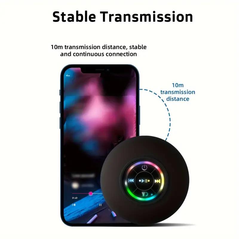 Водонепроницаемая светодиодная колонка для душа BTS07 со светодиодной присоской и Bluetooth-динамиком станет вашим идеальным компаньоном для прослушивания музыки в дороге.