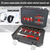 29Pcs Replaceable Ratchet Wrench Set Auto Repair Wrench Combination A Variety of Accessories Are Convenient, Fast and Easy To Carry