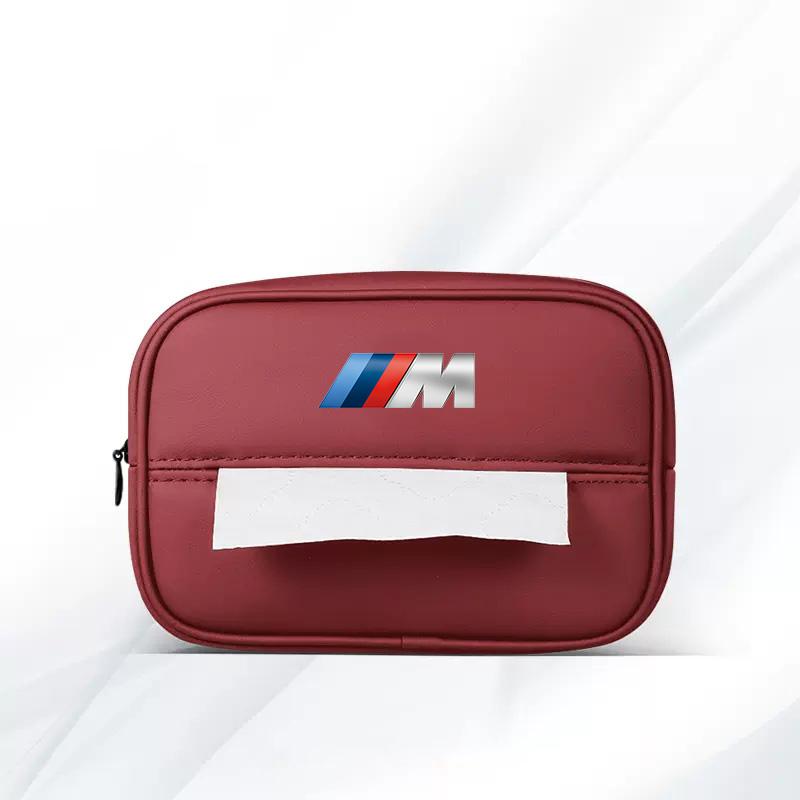 BBJJ8 PU Leather Car Tissue Box Storage Bag Interior For BMW X1 X2 X3 X5 X4 X6 X7 G30 G20 G32 G11 G12 F40 F30 F20 F10 F34 F07 F44 F45