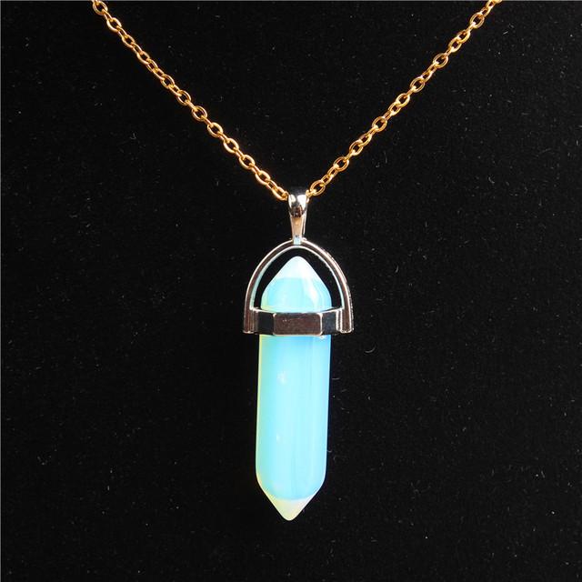 29 Стиль 42 см Натуральный Кристалл Камень Ожерелье Шестигранная Колонна Золотая Цепь Нержавеющая Сталь Подвеска Для Самодельных Ювелирных Изделий Для Мужчин И Женщин