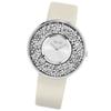 Montre Femme - SO&amp;CO New York - SoHo - Quartz - Argenté - Cuir - Cristal clouté