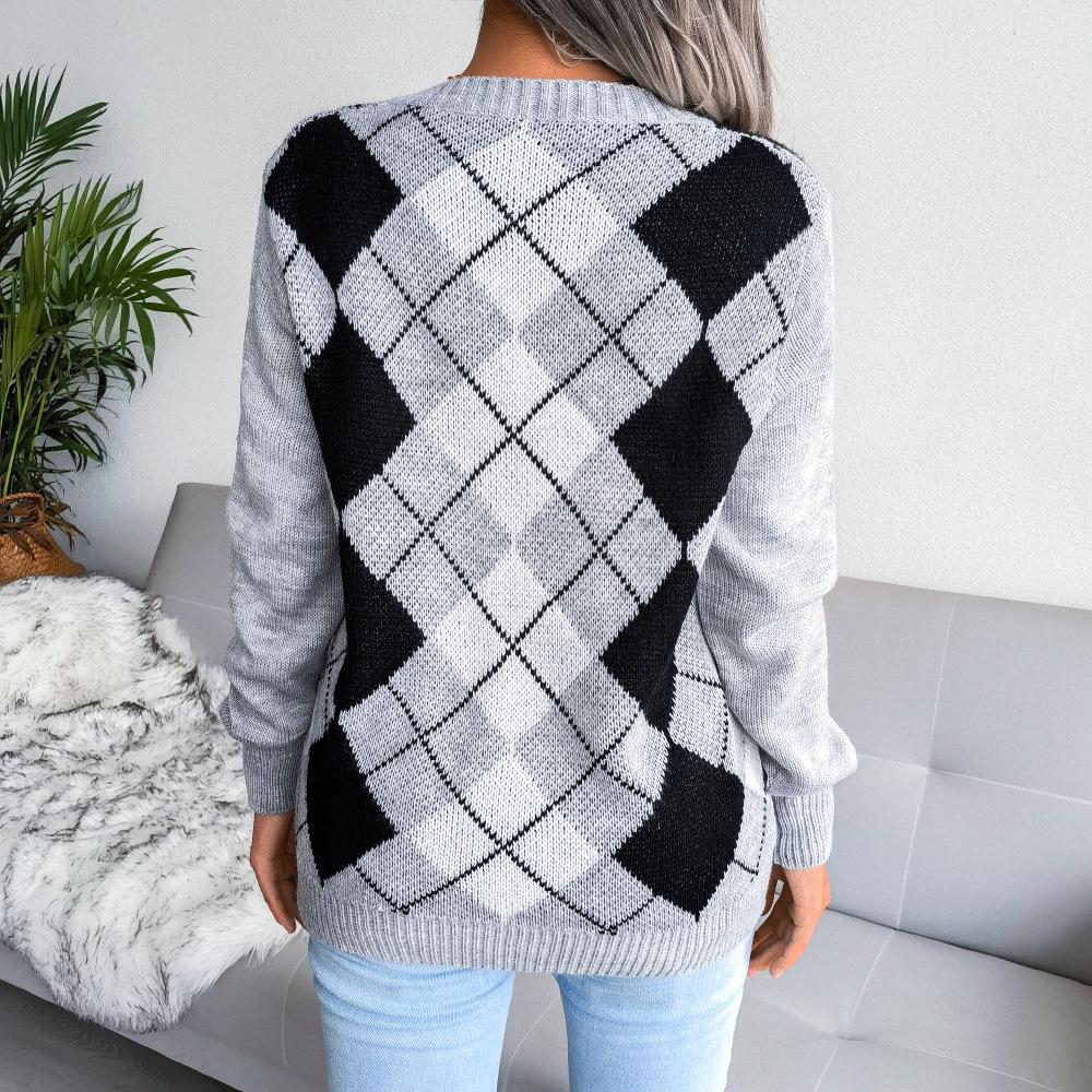 BITCED European and American Autumn and Winter New College Style Diamond Casual Jumper Women's Clothing