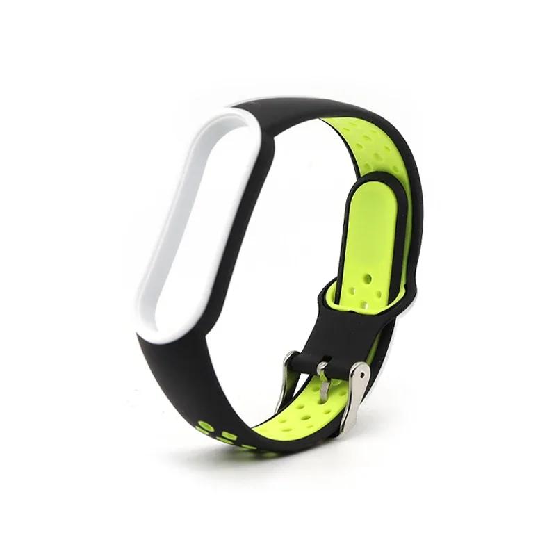 Для Xiaomi Mi Band 5 4 3 6 Ремешок Двухцветный Силиконовый Браслет на Запястье Замена Для Xiaomi Band 4 MiBand 3 5 6 ремешки