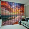 Природа Senery закат пляж небо море океан занавески для окон жалюзи для гостиной детская спальня ванная комната кухня дверь домашний декор2 шт