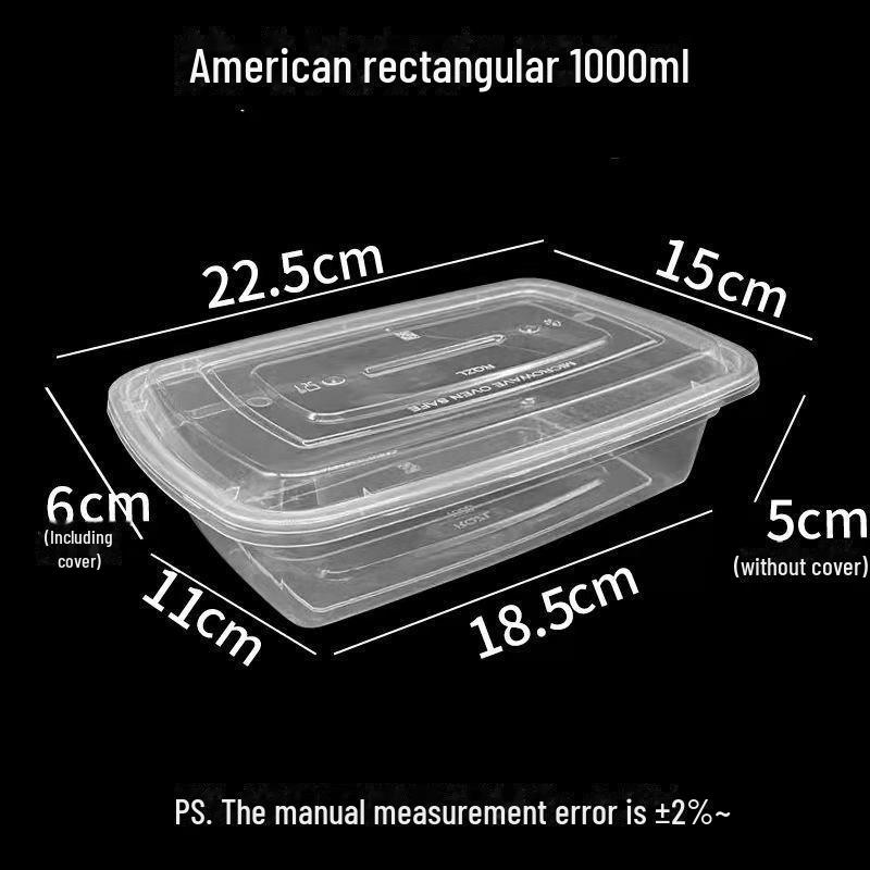 Одноразовая пластиковая миска с крышкой для пищевых продуктов — прямоугольный ланч-бокс и толстая прозрачная круглая суповая миска, бесплатная доставка
