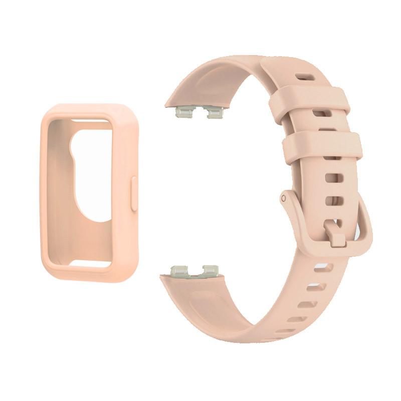 Silicone Strap For Huawei Band 8 9 10 Beacelet With Soft Case Replacement Watchband Accessories