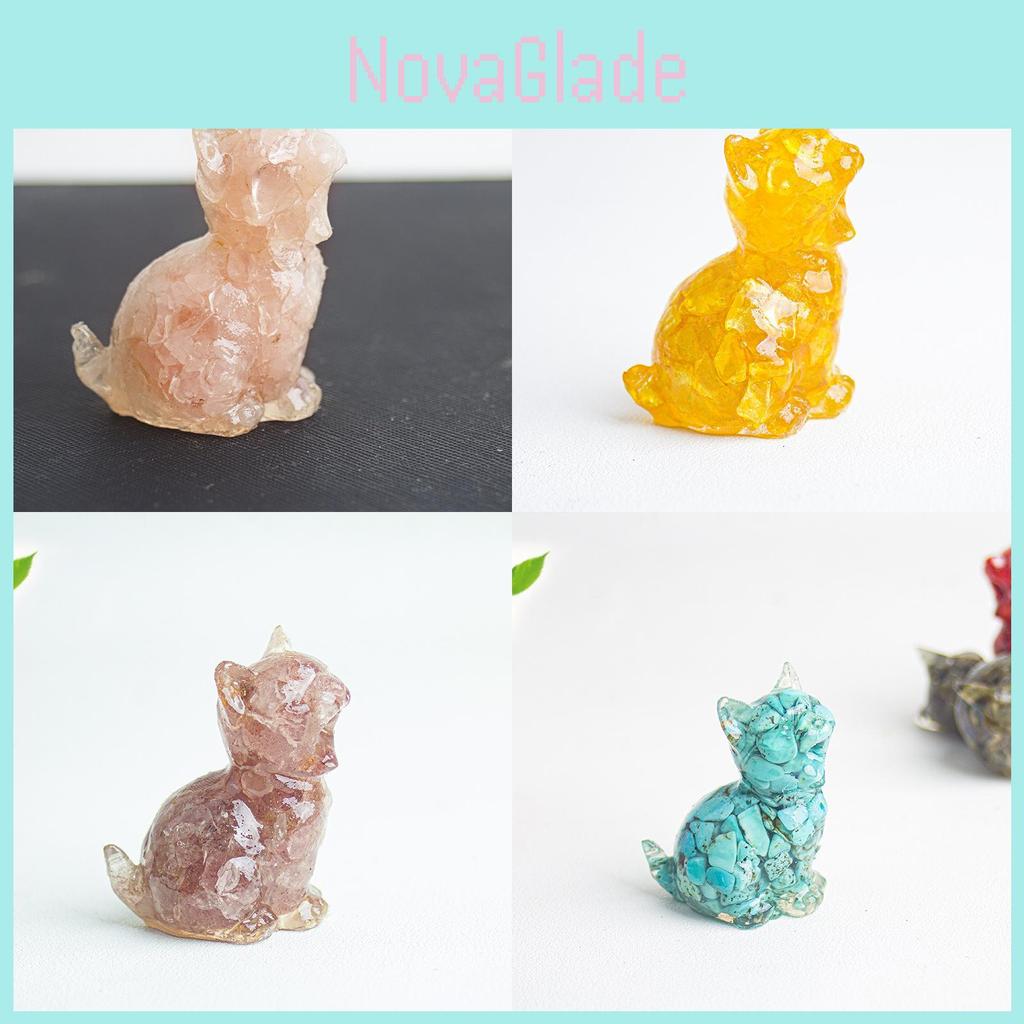 Water Crystal Resin Cat Figurine Office Home Decor Hatching Animal Tabletop Ornament For Gift