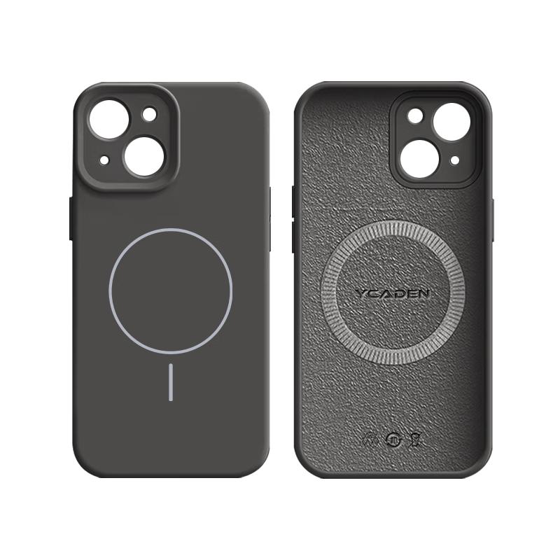 NEYAA Apple iPhone 15 Case Full Coverage Ultra-Thin Magsafe Magnetic Charging Liquid Silicone Shockproof Simple Unisex Graphite Black