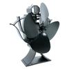 4Blade Stove Fan Fireplace Fan Swing Head Heat Powered Wood Burner Efficient Eco-friendly Home Heat Distribution Black New