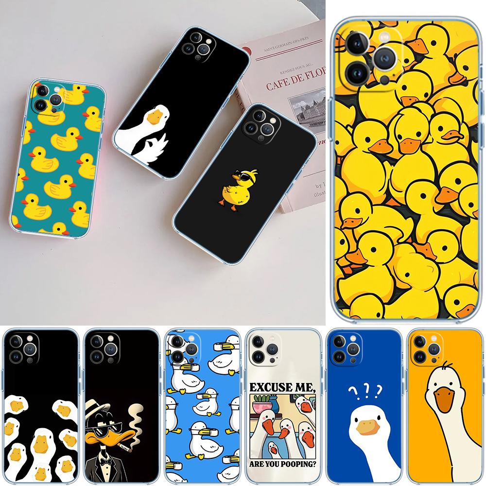 LO40 DUCK Cartoon Soft Shell Transparent Phone Case for Motorola Moto G7 G8 G9 G84 G85 G73 G24 G15 Z2 Play Power Plus