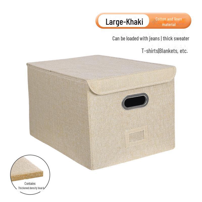Большой складной ящик для хранения одежды из хлопка и льна с цельным чехлом