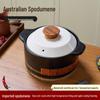 Керамическая кастрюля Xiangdong 6 л с текстурой под дерево, устойчивая к пригоранию