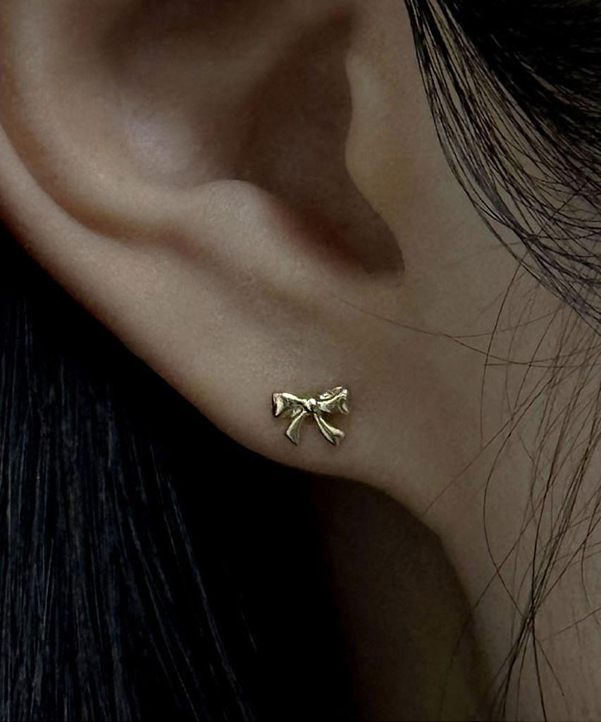 Helene Jewelry Серьги-маленькие бантики из 14-каратного золота