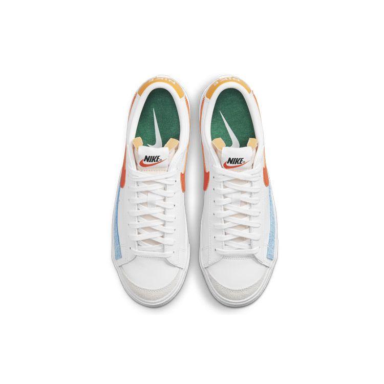 Nike Blazer Low 77 Белые Оранжевые Женские Кроссовки Университет-Золотой Университет-Синий DC4769-105