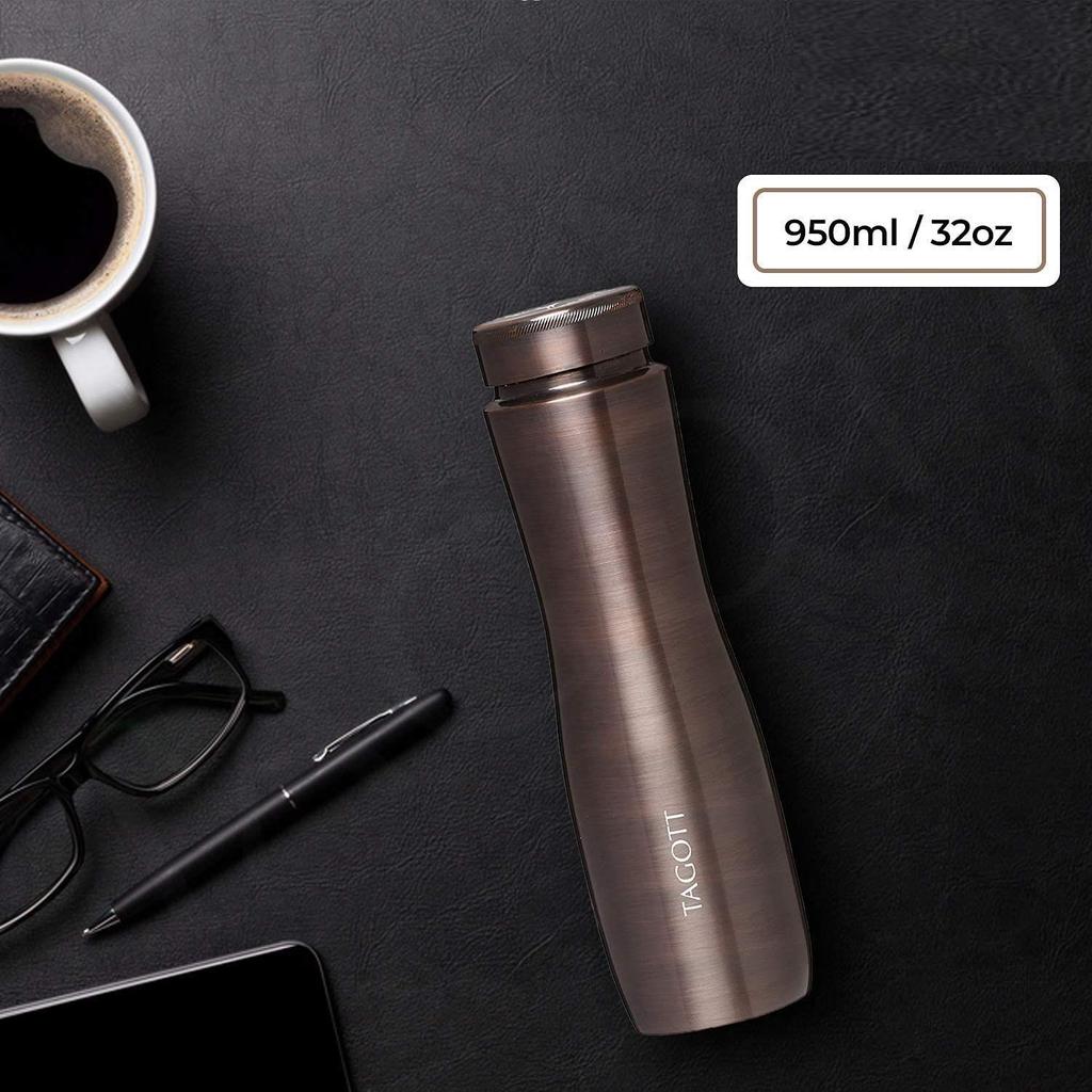 Бутылка для воды Apsara Copper, 1000 мл, набор из 1 шт., цвет «коричневое дерево»